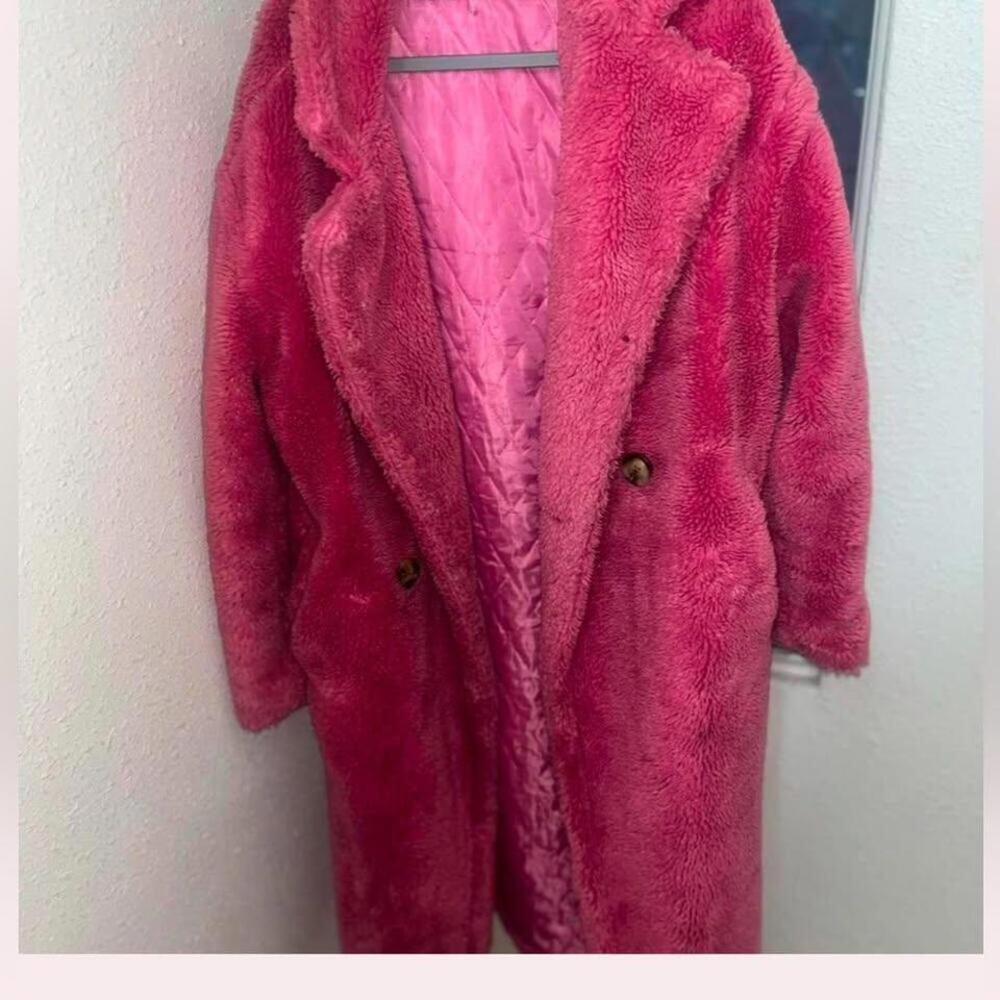 Pink teddy coat